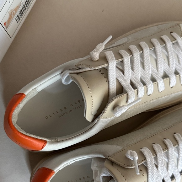 Oliver Cabell Cream and Orange Sneakers - Picture 5 of 5